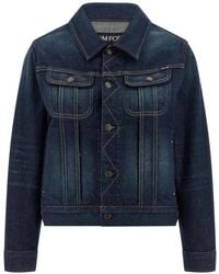 Tom Ford - Japanese Contrast-Stitching Denim Jacket - Lyst