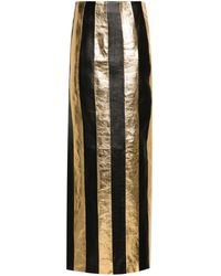 Moschino - Striped Leather Maxi Skirt - Lyst