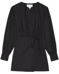 FRAME - Wrapped Cotton Mini Dress - Lyst