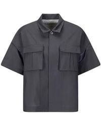 Sacai - Flap-Pocket Panelled Shirt - Lyst