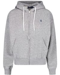 Polo Ralph Lauren - Logo-Embroidered Zip-Up Hoodie - Lyst