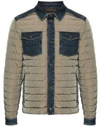 Moorer - Gewatteerd Jack Met Denim Afwerking - Lyst