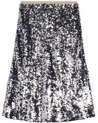 Ami Paris - Sequin-embellished Silk Midi Skirt - Lyst