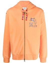 Etro - Hoodie Zippé À Logo En Relief - Lyst