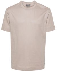 Emporio Armani - Stripe-pattern Cotton Polo Shirt - Lyst