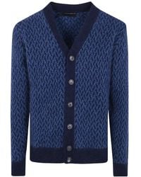 FILIPPO DE LAURENTIIS - Geometric-Pattern Wool Cardigan - Lyst