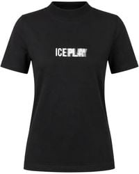 Iceberg - Logo-Print High-Neck T-Shirt - Lyst