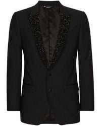Dolce & Gabbana - Blazer boutonné à sequins en all over - Lyst