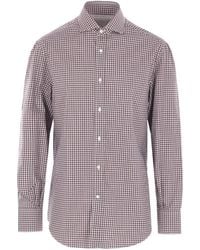 Brunello Cucinelli - Check-Pattern Cotton Shirt - Lyst