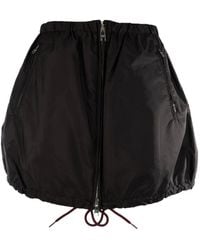 Prada - Mini Zip-Up Bubble-Hem Skirt - Lyst