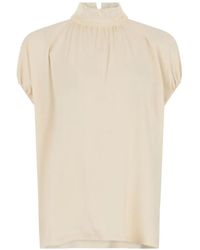 Fabiana Filippi - Lace-Collar Gathered Blouse - Lyst