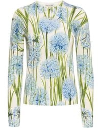 Oscar de la Renta - Floral-Print Cardigan - Lyst