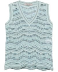 D.exterior - V-Neck Zig-Zag Top - Lyst