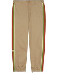 Gucci - Cotton Trousers With Stripes - Lyst