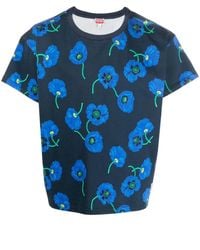KENZO - Floral-Print Cotton T-Shirt - Lyst
