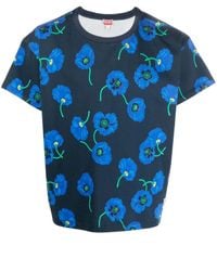 KENZO - Floral-Print Cotton T-Shirt - Lyst