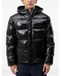 HUGO - Glossy-Finish Hooded Puffer Jacket - Lyst