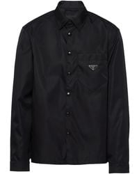 Prada - Re-Nylon-Hemd Mit Klassischem Kragen - Lyst