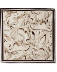 Trussardi - Marble-Print Bordered Scarf - Lyst