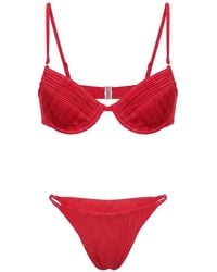 Selia Richwood - Amy Pleated Shirred Bikini - Lyst
