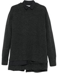 Sacai - Layered Classic-Collar Mini Dress - Lyst