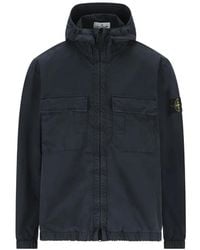 Stone Island - Jacket With Hood And Drip Guard - Lyst