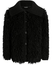 Dolce & Gabbana - Fur-Effect Knit Cardigan - Lyst