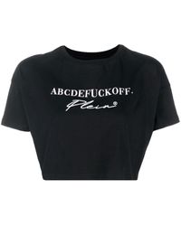 Philipp Plein - Cropped-T-Shirt mit Slogan-Print - Lyst