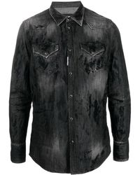 DSquared² - Distressed-Finish Denim Shirt - Lyst