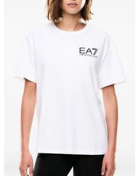 EA7 - Logo-Print Crew-Neck T-Shirt - Lyst