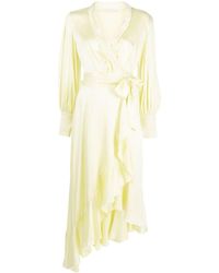 Zimmermann - Silk Wrap Midi Dress - Lyst