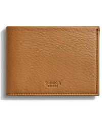 Shinola - Slim Grained-Leather Bi-Fold Wallet - Lyst