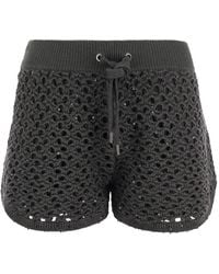 Brunello Cucinelli - Sequin-Embellished Crochet Short Shorts - Lyst