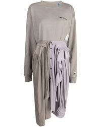 Maison Mihara Yasuhiro - Logo-Embroidered Panelled Midi Dress - Lyst