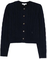 Sporty & Rich - Cable-Knit Button Cardigan - Lyst
