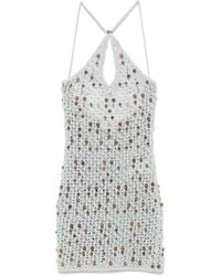 Coperni - Gebreide Mini-Jurk Met Kralen - Lyst