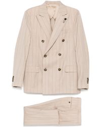 Lardini - Striped Double Breasted Suit - Lyst
