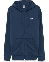 New Balance - Cotton Blend Zip-Up Hoodie - Lyst