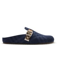Burberry - Check Denim Urchin Clogs - Lyst