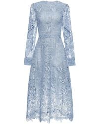 Oscar de la Renta - Guipure-Lace Midi Dress - Lyst