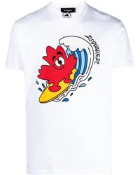 DSquared² - Logo-Print Detail T-Shirt - Lyst