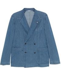 Manuel Ritz - Double-Breasted Denim Jacket - Lyst
