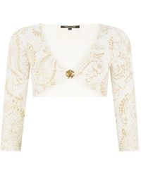 Roberto Cavalli - Paisley-Print Logo-Plaque Top - Lyst