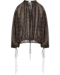 Saint Laurent - Paisley-Print Drawstring Blouse - Lyst