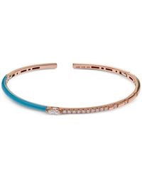 Jewels Aficionado - 18K Rose Diamond Bangle Bracelet - Lyst