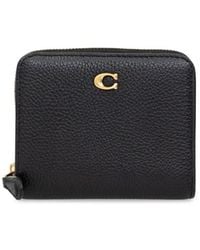 COACH - Billfold Pebbled-Leather Wallet - Lyst