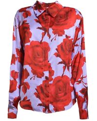 MSGM - Hemd Mit Blumen-Print - Lyst