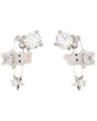 YVMIN - Boucles D'Oreilles Woven Mini Rabbit À Détail Épingle - Lyst
