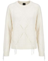 Pinko - Pull En Maille À Franges Et Motif Losanges - Lyst