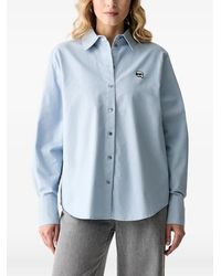 KARL LAGERFELD - Logo-Patch Button-Down Shirt - Lyst